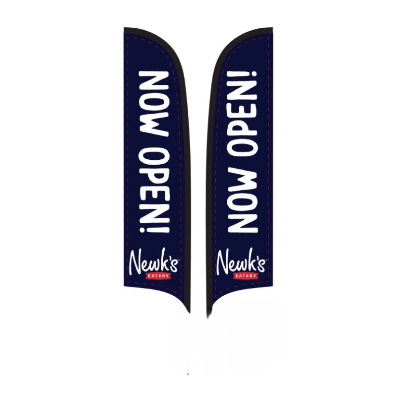 15' Double Sided Newk's Eatery Now Open Navy AdverSail Flag