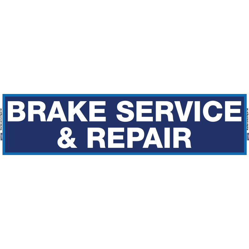2' x 8' FullSpeed Automotive Blue Brake Service & Repair Mesh Bay Banner (single-sided)