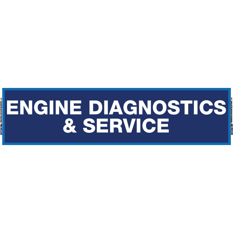 2' x 8' FullSpeed Automotive Blue Engine Diagnostics Service Mesh Bay Banner (single-sided)