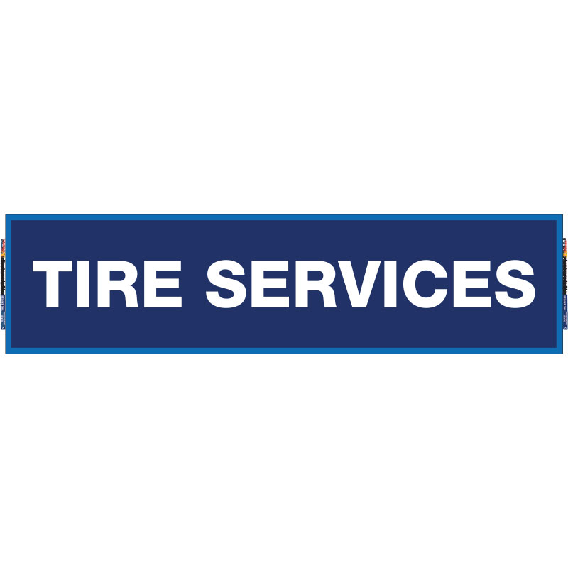 2' x 8' FullSpeed Automotive Blue Tire Service Mesh Bay Banner (single-sided)