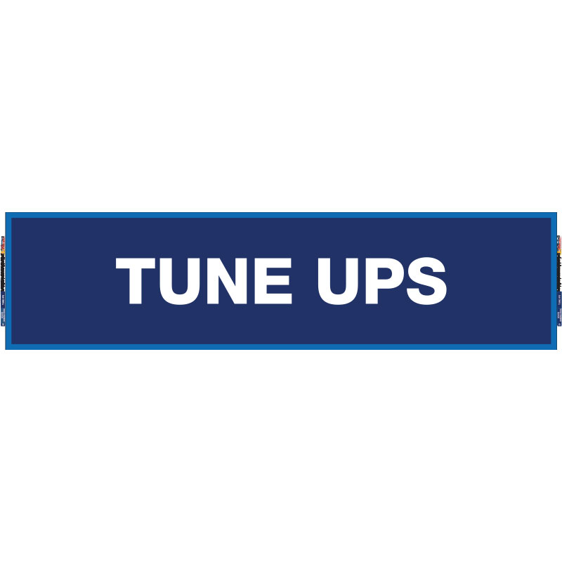2' x 8' FullSpeed Automotive Blue Tune Ups Mesh Bay Banner (single-sided)