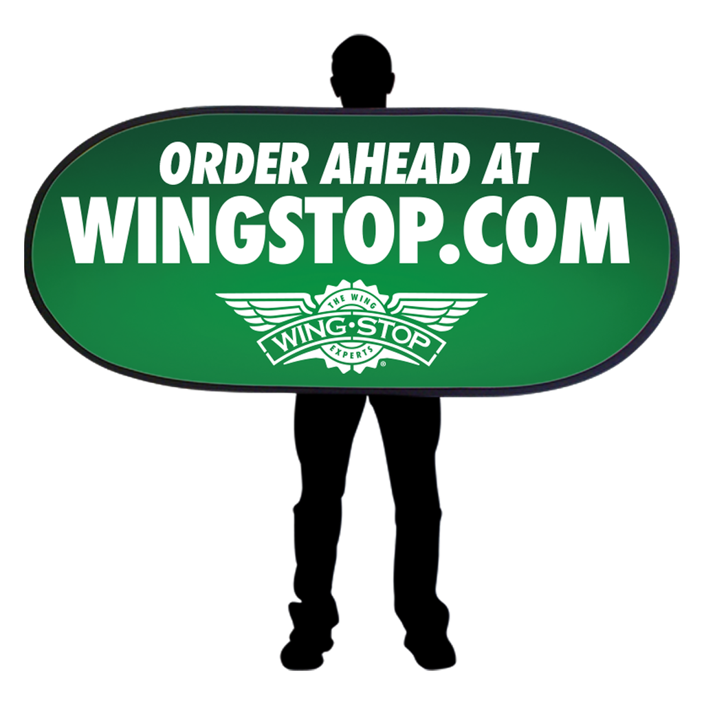 3' x 6' Wingstop Green Order Ahead At Wingstop.com Shaker Sign (2023 art)