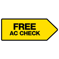46" x 18" FullSpeed Automotive Yellow Free AC Check Spinner Sign (double-sided)