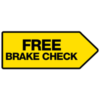 46" x 18" FullSpeed Automotive Yellow Free Brake Check Spinner Sign (double-sided)