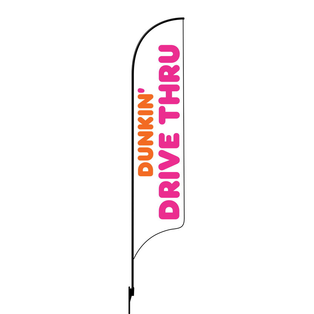15' Dunkin' Donuts White Drive Thru AdverSail Flag