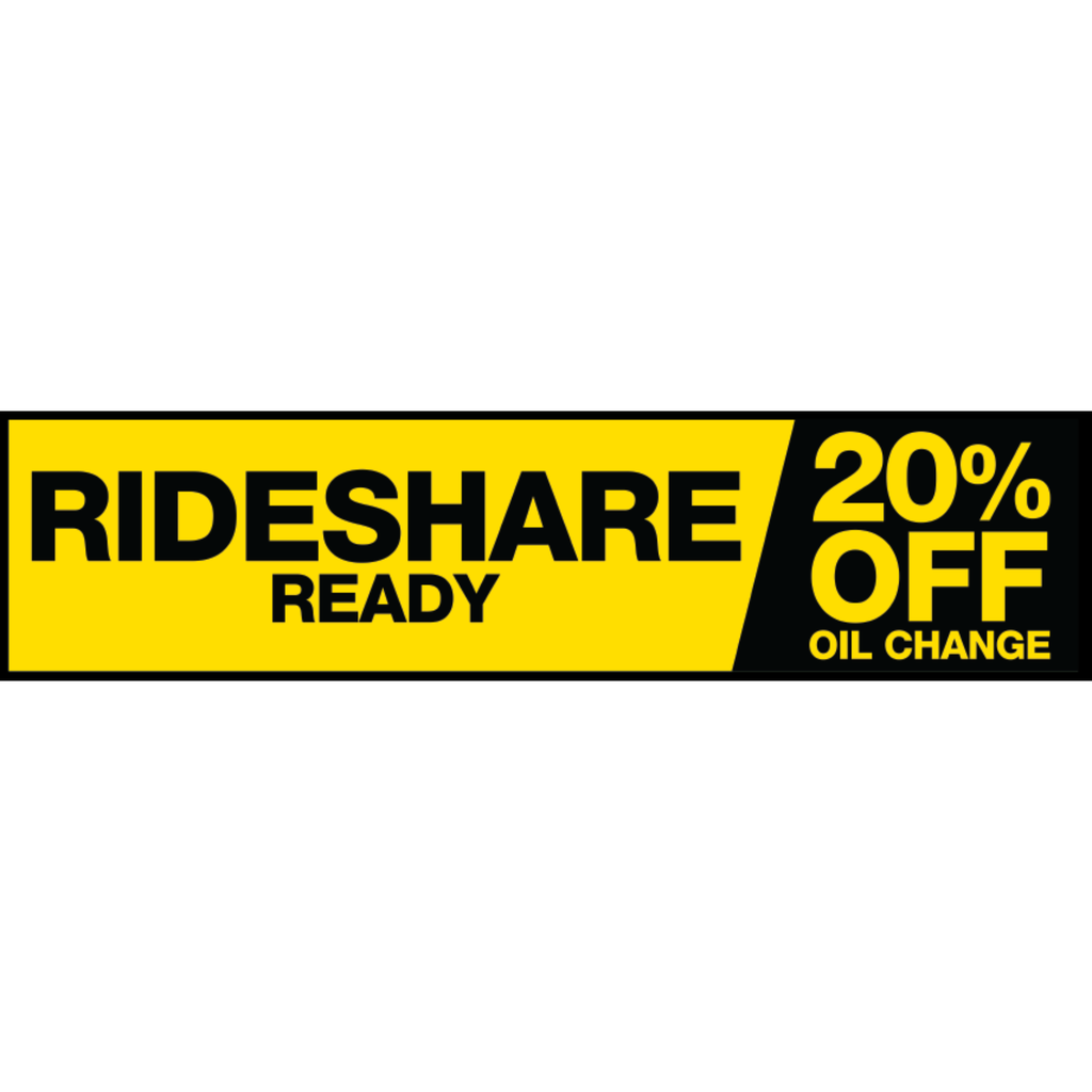 2' x 8' FullSpeed Automotive Yellow Rideshare Ready 20% Off Oil Change Mesh Bay Banner (single-sided)