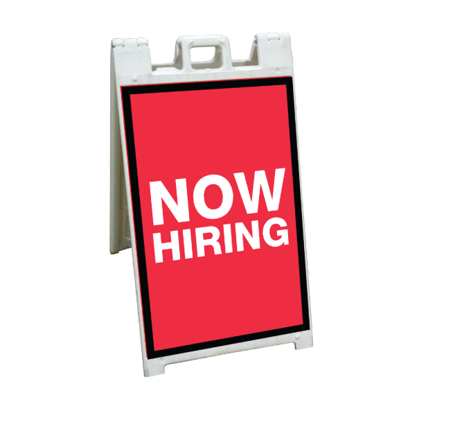 24" x 36" FullSpeed Red Now Hiring A-frame Insert Only