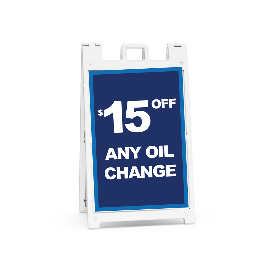 24" x 36" FullSpeed Blue $15 Off Any Oil Change Insert Only