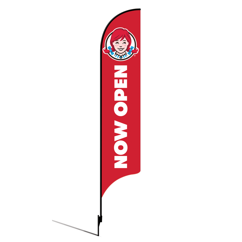 15' Wendy's Red Now Open AdverSail Flag Kit