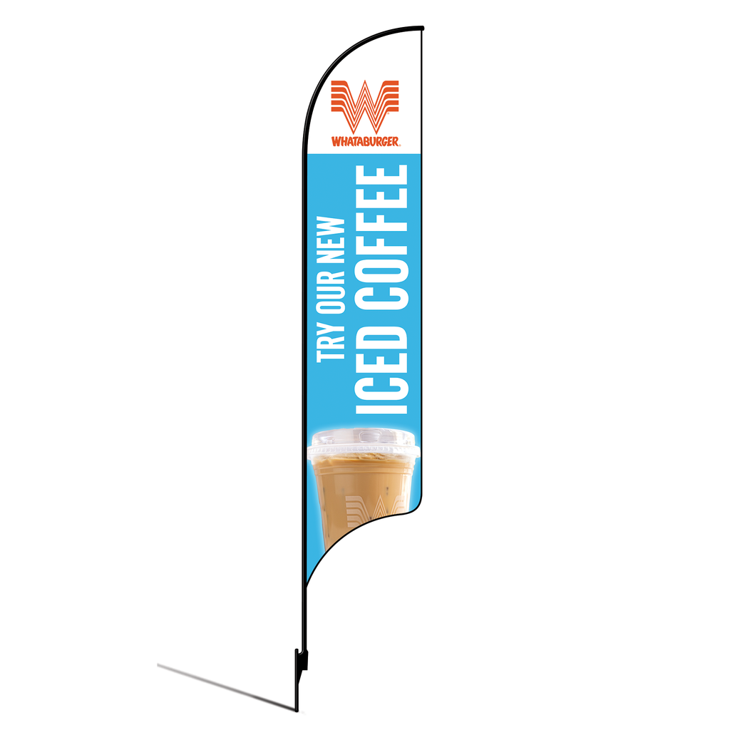 15' Whataburger Try our New Iced Coffee blue AdverSail Flag Kit