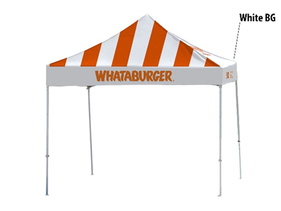 10' x 10' Whataburger White Striped Logo Tent Topper