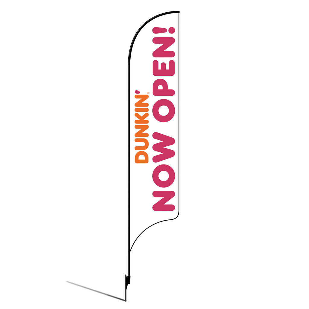 15' Dunkin' Donuts White Now Open AdverSail Flag Kit