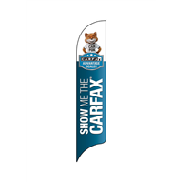 15' Carfax Show Me The Carfax Advantage Dealer with Fox on Top AdverSail Flag
